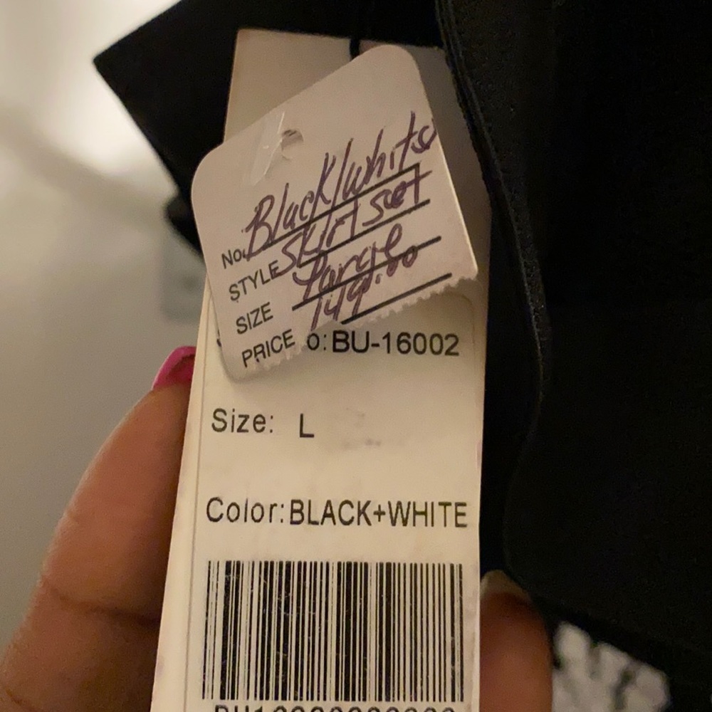 A women’s two piece dress, top and skirt
